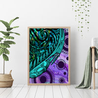 New Zealand Paua Shell With Australia Opal Unique Combine Canvas Wall Art LT14 - Polynesian Pride