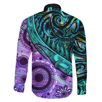 New Zealand Paua Shell With Australia Opal Unique Combine Family Matching Long Sleeve Bodycon Dress and Hawaiian Shirt LT14 - Polynesian Pride