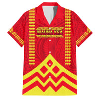 Hawaii Mauna Kea Hawaiian Shirt Hawaiian Kakau Tribal Pattern LT14 Red - Polynesian Pride