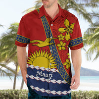 Personalised Mauri Kiribati Hawaiian Shirt Polynesian Ribaberiki Flag Style Mix Plumeria LT14 - Polynesian Pride