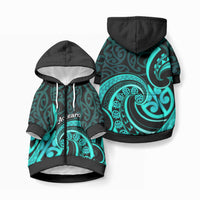 Turquoise New Zealand Mangopare Pet Hoodie Aotearoa Maori Koru Style
