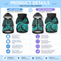 Turquoise New Zealand Mangopare Pet Hoodie Aotearoa Maori Koru Style
