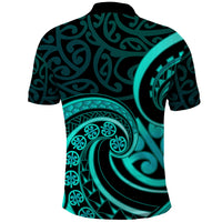 Turquoise New Zealand Mangopare Polo Shirt Aotearoa Maori Koru Style LT14 - Polynesian Pride