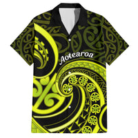 Lime Green New Zealand Mangopare Family Matching Short Sleeve Bodycon Dress and Hawaiian Shirt Aotearoa Maori Koru Style LT14 Dad's Shirt - Short Sleeve Lime Green - Polynesian Pride