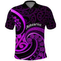Purple Aotearoa Mangopare Polo Shirt NZ Maori Koru Style LT14 Purple - Polynesian Pride