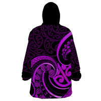 Purple Aotearoa Mangopare Wearable Blanket Hoodie NZ Maori Koru Style LT14 - Polynesian Pride