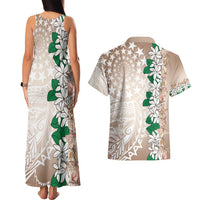 Cook Islands Tiare Maori With Conch Shell Couples Matching Tank Maxi Dress and Hawaiian Shirt 2025 Pasifika Polynesian Tattoo