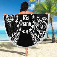 Kia Orana Cook Islands Beach Blanket 2025 Pasifika Polynesian Turtle Black Color