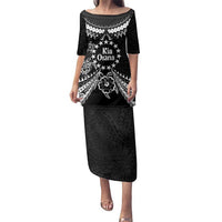Kia Orana Cook Islands Family Matching Puletasi and Hawaiian Shirt 2025 Pasifika Polynesian Turtle Black Color