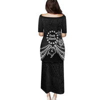 Kia Orana Cook Islands Family Matching Puletasi and Hawaiian Shirt 2025 Pasifika Polynesian Turtle Black Color