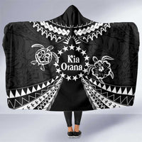Kia Orana Cook Islands Hooded Blanket 2025 Pasifika Polynesian Turtle Black Color