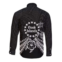 Kia Orana Cook Islands Long Sleeve Button Shirt 2025 Pasifika Polynesian Turtle Black Color