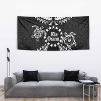 Kia Orana Cook Islands Tapestry 2025 Pasifika Polynesian Turtle Black Color