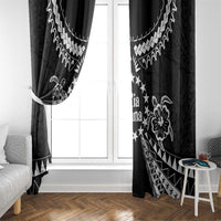 Kia Orana Cook Islands Window Curtain 2025 Pasifika Polynesian Turtle Black Color
