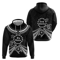 Kia Orana Cook Islands Zip Hoodie 2025 Pasifika Polynesian Turtle Black Color