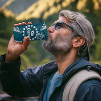 Kia Orana Cook Islands 4 in 1 Can Cooler Tumbler Polynesian Turtle Crowberry Blue Color