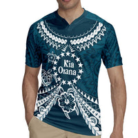 Kia Orana Cook Islands Rugby Jersey Polynesian Turtle Crowberry Blue Color