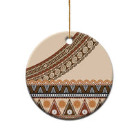 Bula Fiji Ceramic Ornament 2025 Pasifika Traditional Fijian Masi LT14 - Polynesian Pride