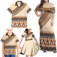 Bula Fiji Family Matching Off Shoulder Maxi Dress and Hawaiian Shirt 2025 Pasifika Traditional Fijian Masi