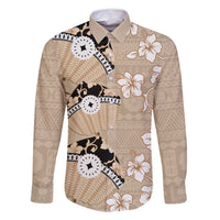 Bula Fiji Iri Buli Family Matching Summer Maxi Dress and Hawaiian Shirt Woven Fan With Fijian Tapa