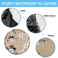 Bula Fiji Iri Buli Spare Tire Cover Woven Fan With Fijian Tapa