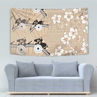 Bula Fiji Iri Buli Tapestry Woven Fan With Fijian Tapa