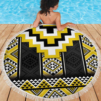Yellow Taniko Aotearoa Beach Blanket Niho Taniwha Mix Poutama