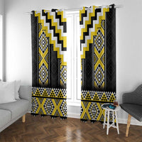 Yellow Taniko Aotearoa Window Curtain Niho Taniwha Mix Poutama