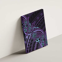 Teal Purple Polynesia Plumeria Tattoo Canvas Wall Art
