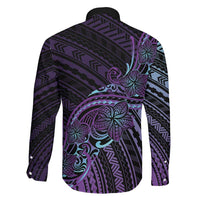 Teal Purple Polynesia Plumeria Tattoo Family Matching Mermaid Dress and Hawaiian Shirt LT14 - Polynesian Pride