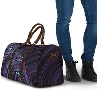 Teal Purple Polynesia Plumeria Tattoo Travel Bag