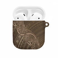 Brown Polynesia Plumeria Tattoo AirPods Case