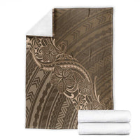 Brown Polynesia Plumeria Tattoo Blanket