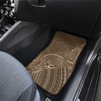 Brown Polynesia Plumeria Tattoo Car Mats