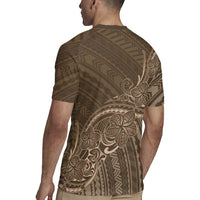 Brown Polynesia Plumeria Tattoo Rugby Jersey
