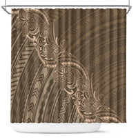 Brown Polynesia Plumeria Tattoo Shower Curtain