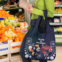 Demons And Blues Football Grocery Bag Melbourne And Calrton Mascots Aboriginal Art