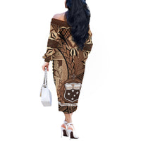 Samoa Siapo Off The Shoulder Long Sleeve Dress Happy Independence Day Vintage Vibes