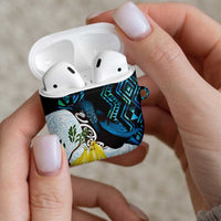 New Zealand Silver Fern Tui Bird AirPods Case Maori Kowhai Paua Shell Taniko Motifs LT14 - Polynesian Pride