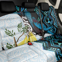 New Zealand Silver Fern Tui Bird Back Car Seat Cover Maori Kowhai Paua Shell Taniko Motifs