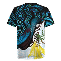 New Zealand Silver Fern Tui Bird Rugby Jersey Maori Kowhai Paua Shell Taniko Motifs