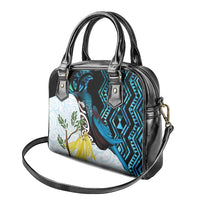 New Zealand Silver Fern Tui Bird Shoulder Handbag Maori Kowhai Paua Shell Taniko Motifs