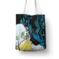 New Zealand Silver Fern Tui Bird Tote Bag Maori Kowhai Paua Shell Taniko Motifs - Polynesian Pride