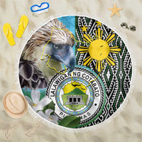 Cotabato Philippines Province Beach Blanket Filipino Eagle Sampaguita Tinalak Pattern