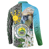 Cotabato Philippines Province Button Sweatshirt Filipino Eagle Sampaguita Tinalak Pattern