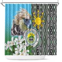 Cotabato Philippines Province Shower Curtain Filipino Eagle Sampaguita Tinalak Pattern
