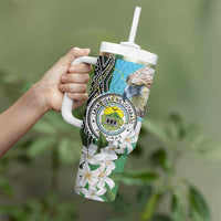 Cotabato Philippines Province Tumbler With Handle Filipino Eagle Sampaguita Tinalak Pattern