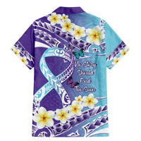 No Story Should End Too Soon Suicide Awareness Family Matching Mermaid Dress and Hawaiian Shirt Purple And Teal Polynesian Ribbon