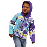 No Story Should End Too Soon Suicide Awareness Kid Hoodie Purple And Teal Polynesian Ribbon