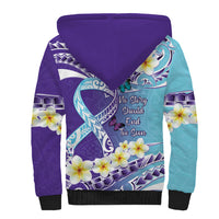 No Story Should End Too Soon Suicide Awareness Sherpa Hoodie Purple And Teal Polynesian Ribbon LT14 - Polynesian Pride